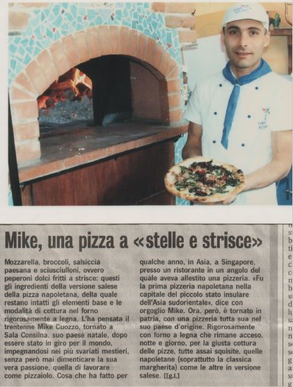Pizza Mizza on the newspaper